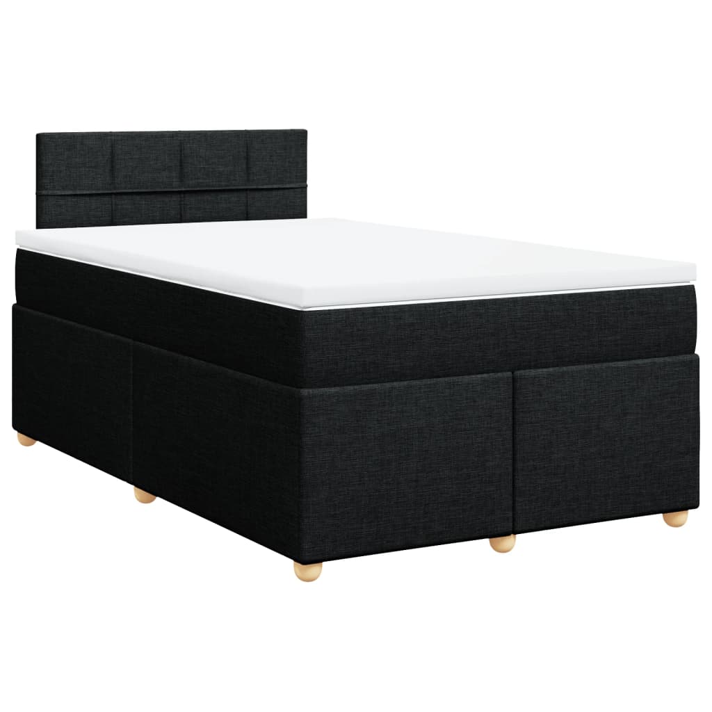 Sommier à lattes de lit avec matelas Noir 120x200 cm Tissu - XIOS