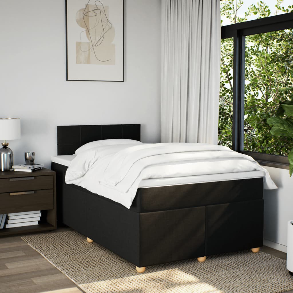 Sommier à lattes de lit avec matelas Noir 120x200 cm Tissu - XIOS
