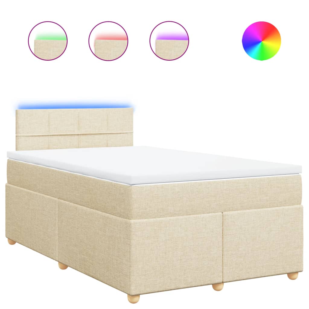 Sommier à lattes de lit avec matelas Crème 120x200 cm Tissu - XIOS