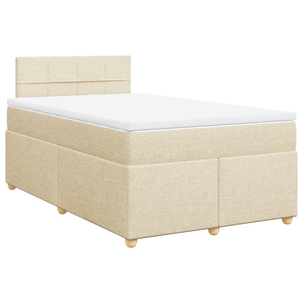 Sommier à lattes de lit avec matelas Crème 120x200 cm Tissu - XIOS