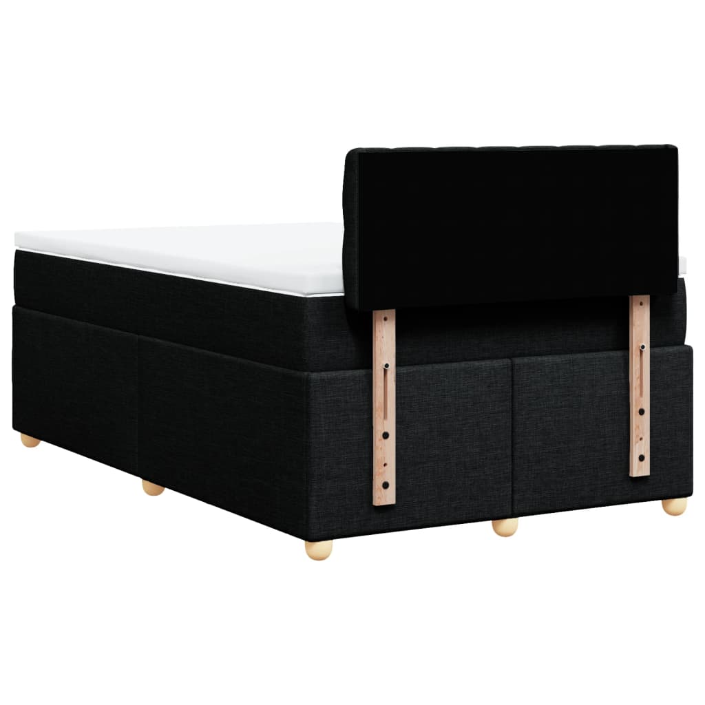 Sommier à lattes de lit avec matelas Noir 120x200 cm Tissu - XIOS