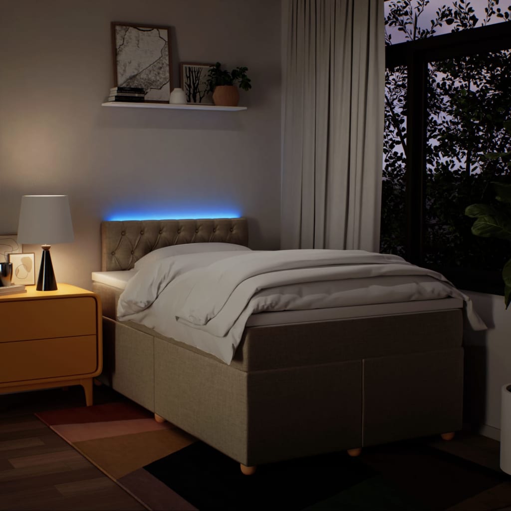 Sommier à lattes de lit avec matelas Crème 120x200 cm Tissu - XIOS