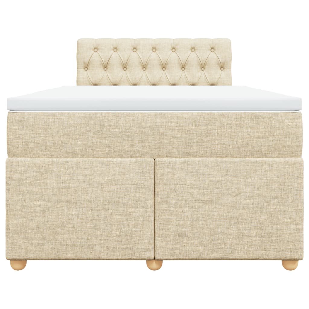 Sommier à lattes de lit avec matelas Crème 120x200 cm Tissu - XIOS