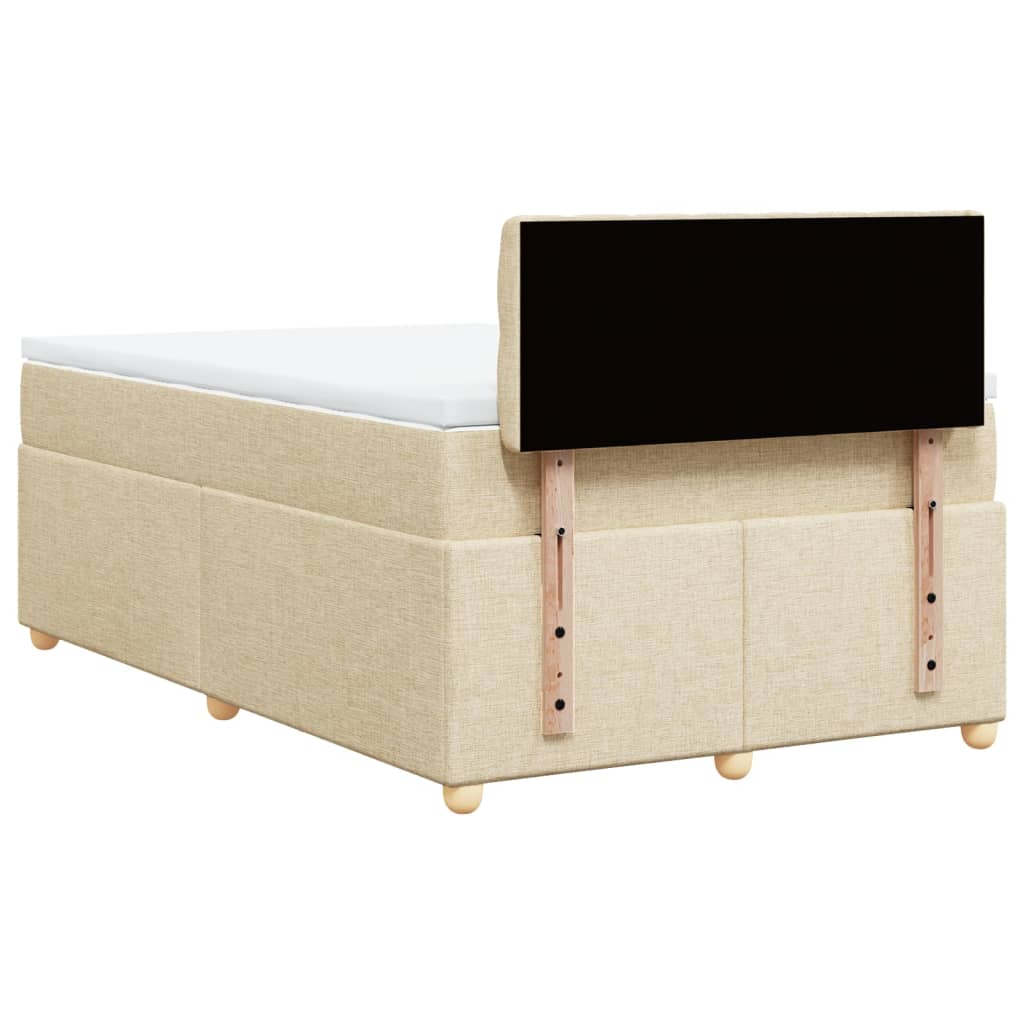 Sommier à lattes de lit avec matelas Crème 120x200 cm Tissu - XIOS