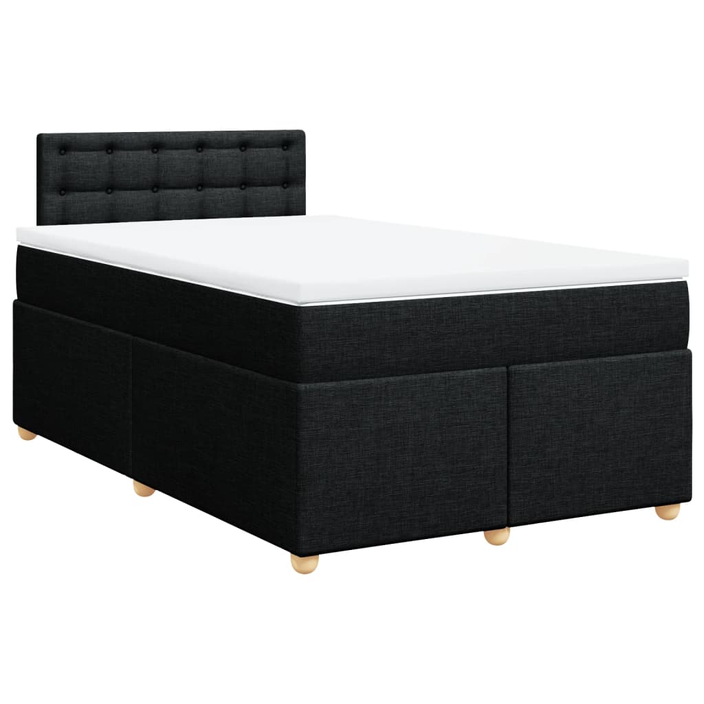 Sommier à lattes de lit avec matelas Noir 120x200 cm Tissu - XIOS