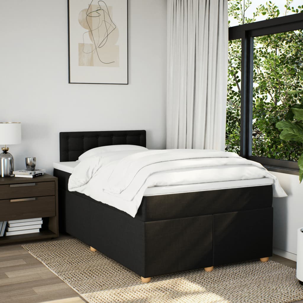 Sommier à lattes de lit avec matelas Noir 120x200 cm Tissu - XIOS