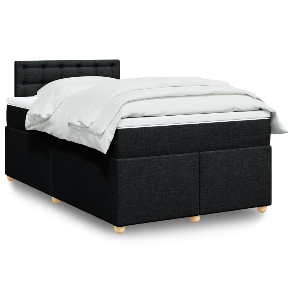 Sommier à lattes de lit avec matelas Noir 120x200 cm Tissu - XIOS