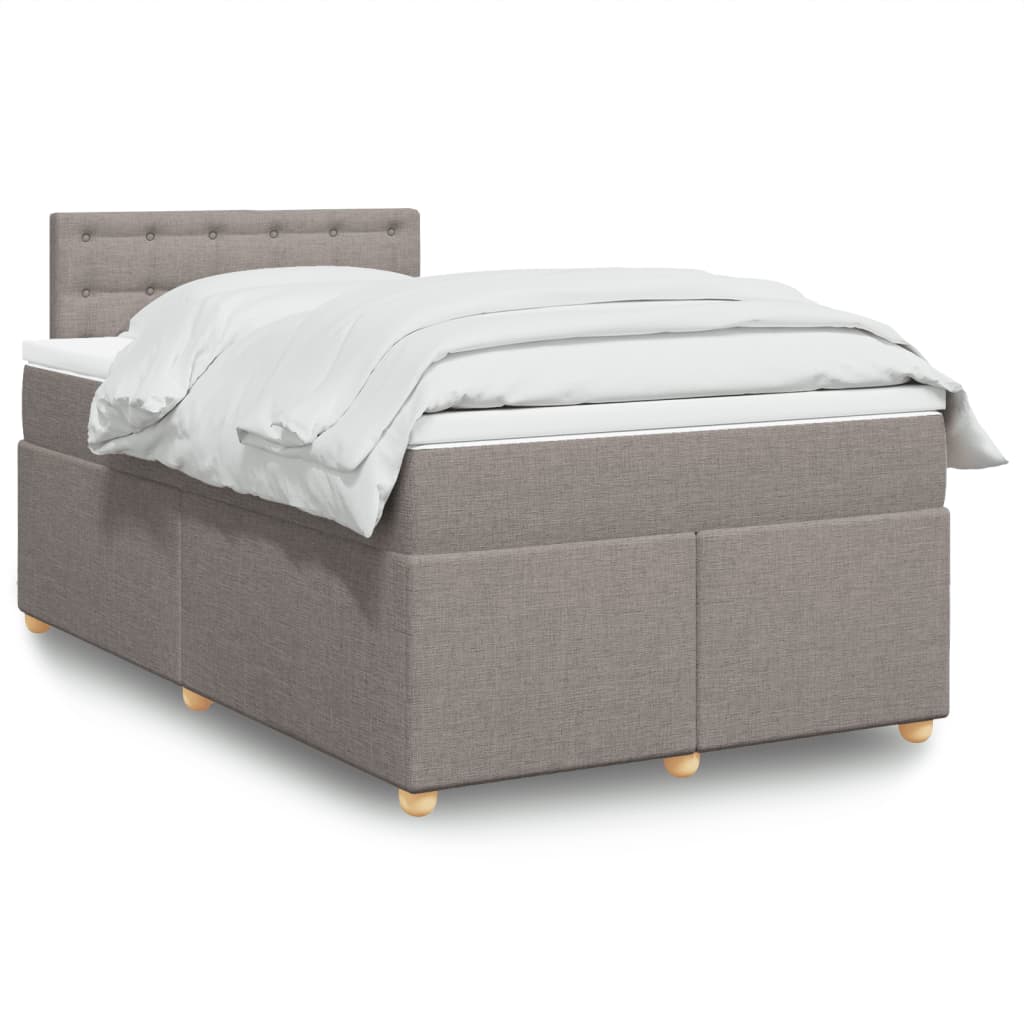 Sommier à lattes de lit avec matelas Taupe 120x200 cm Tissu - XIOS