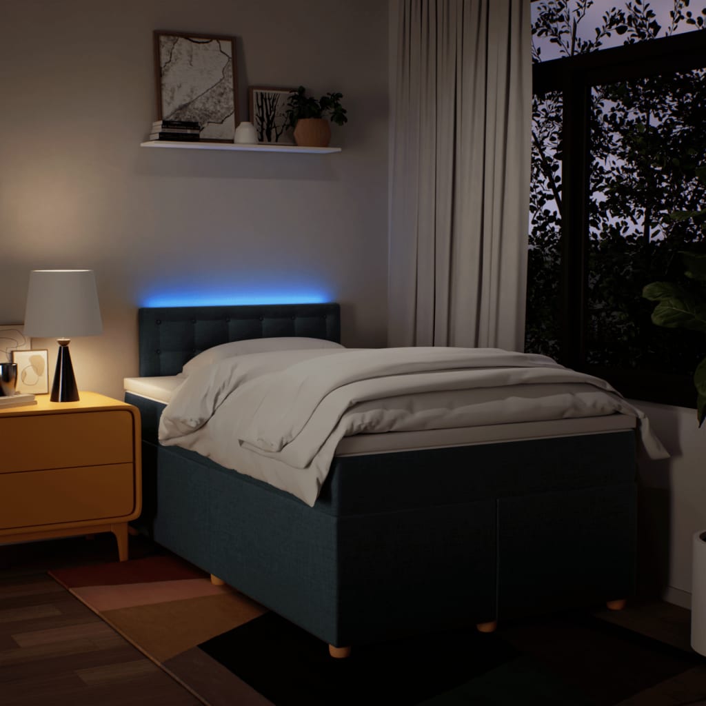 Sommier à lattes de lit avec matelas Bleu 120x200 cm Tissu - XIOS