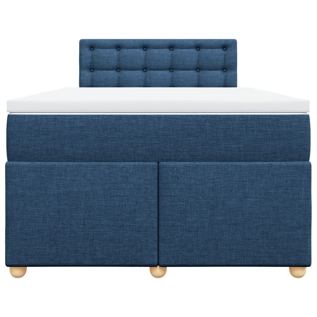 Sommier à lattes de lit avec matelas Bleu 120x200 cm Tissu - XIOS