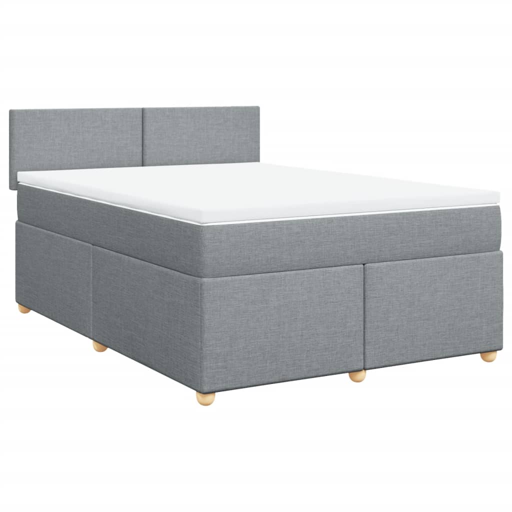 Sommier à lattes de lit avec matelas Gris clair 140x190cm Tissu - XIOS