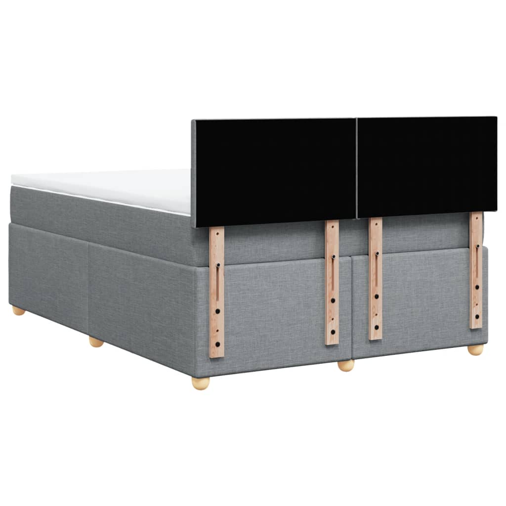 Sommier à lattes de lit avec matelas Gris clair 140x190cm Tissu - XIOS