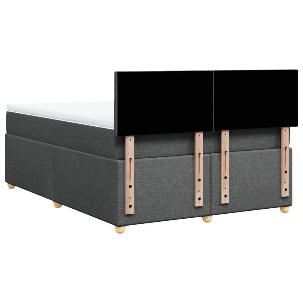 Sommier à lattes de lit avec matelas Gris foncé 140x190cm Tissu - XIOS