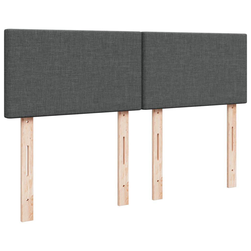 Sommier à lattes de lit avec matelas Gris foncé 140x190cm Tissu - XIOS