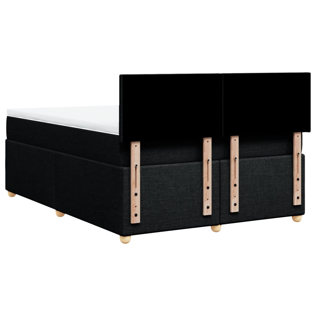 Sommier à lattes de lit avec matelas Noir 140x190 cm Tissu - XIOS