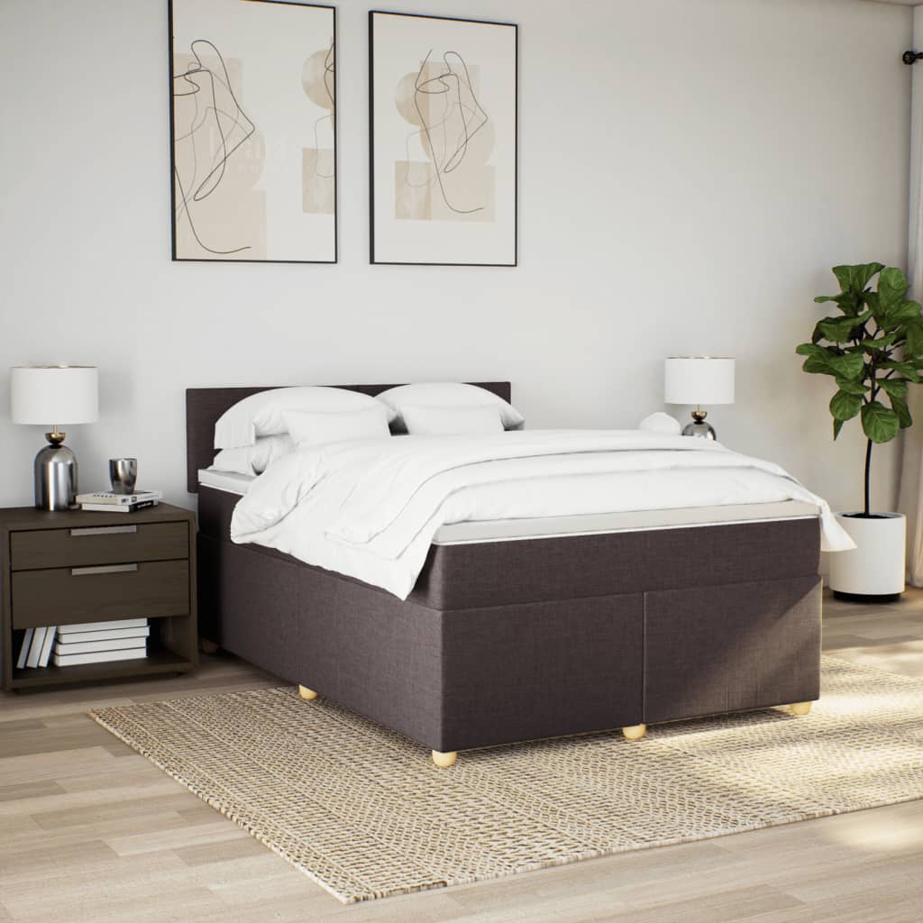 Sommier à lattes de lit avec matelas Marron foncé 140x190 cm - XIOS