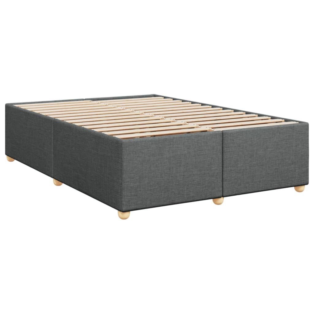 Sommier à lattes de lit avec matelas Gris foncé 140x190cm Tissu - XIOS