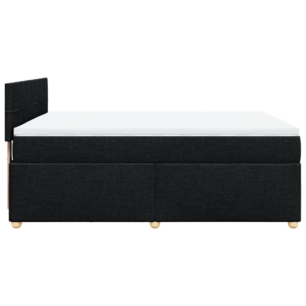 Sommier à lattes de lit avec matelas Noir 140x190 cm Tissu - XIOS