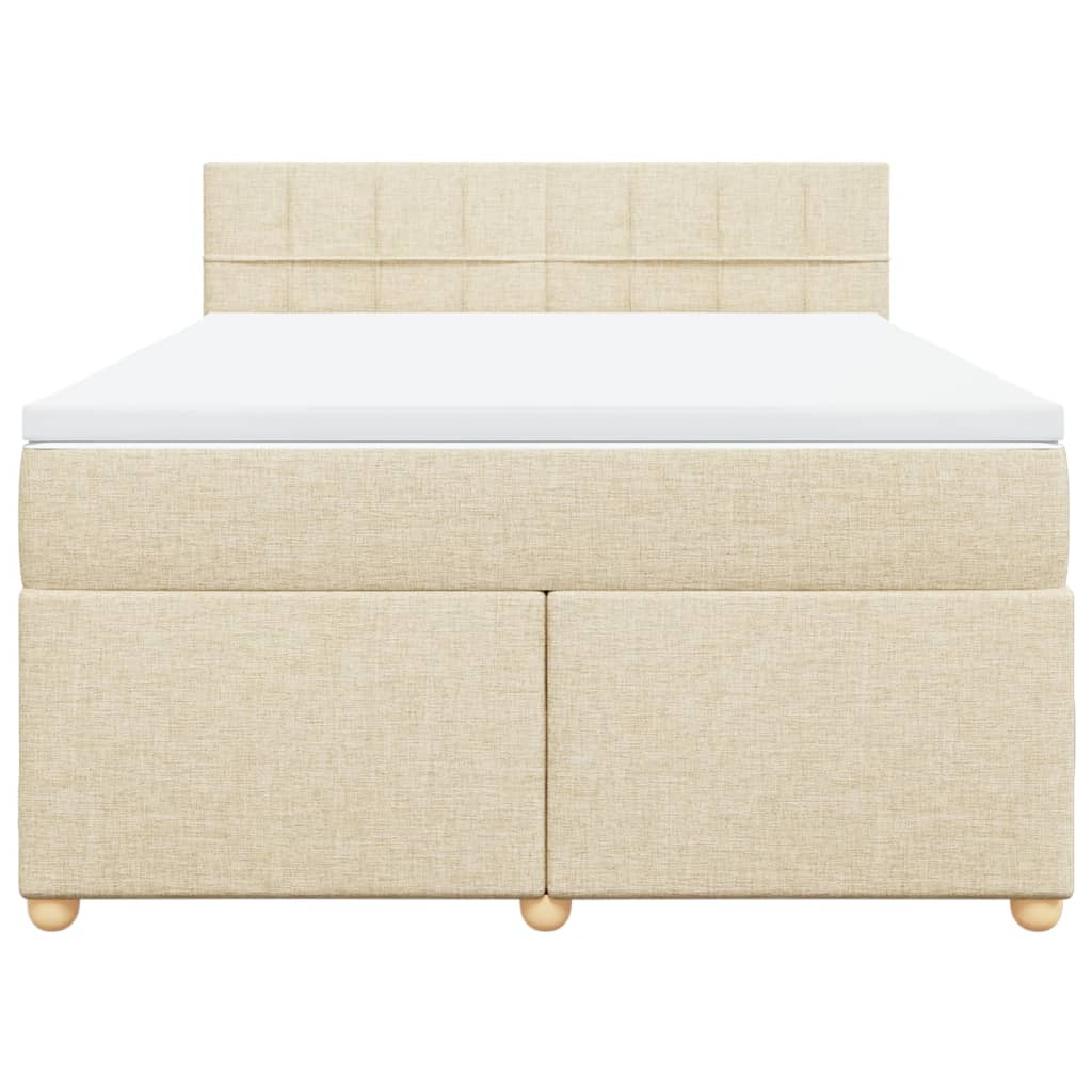 Sommier à lattes de lit avec matelas Crème 140x190 cm Tissu - XIOS