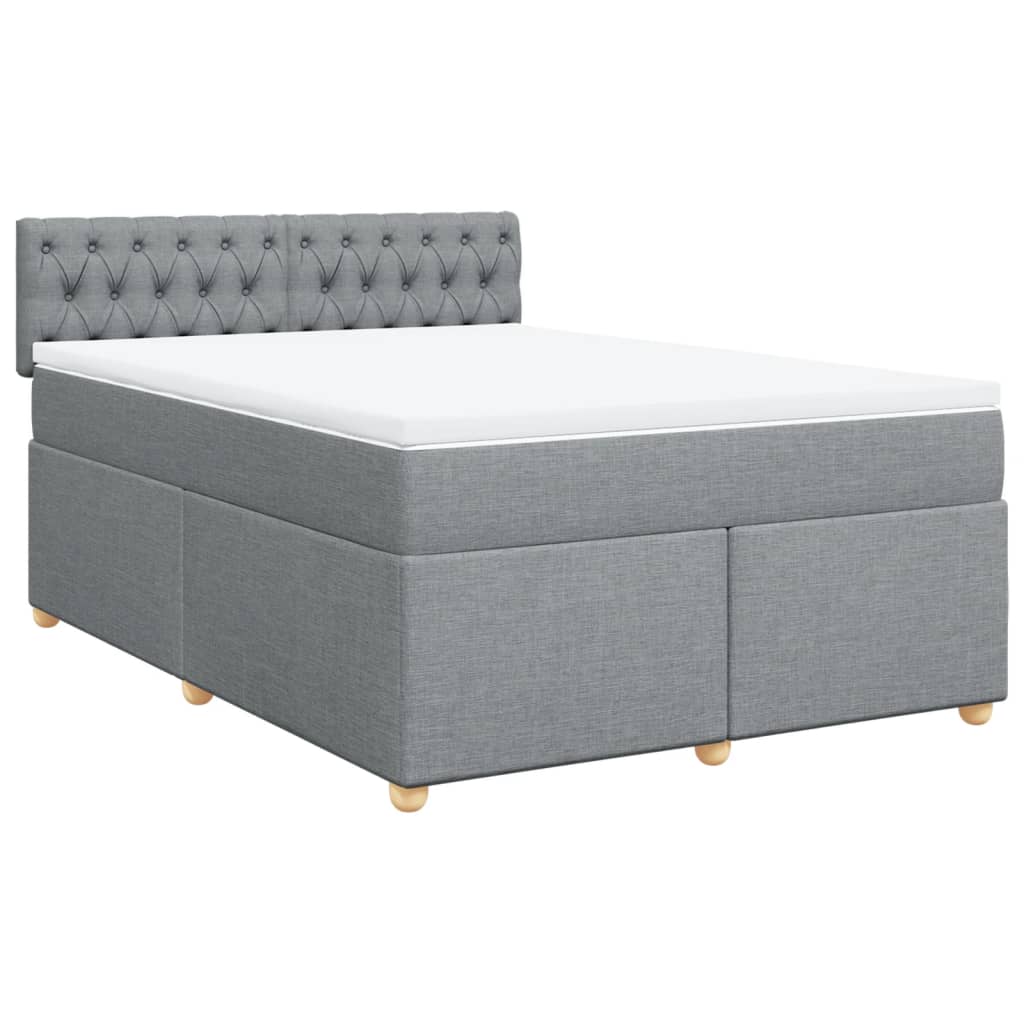Sommier à lattes de lit avec matelas Gris clair 140x190cm Tissu - XIOS