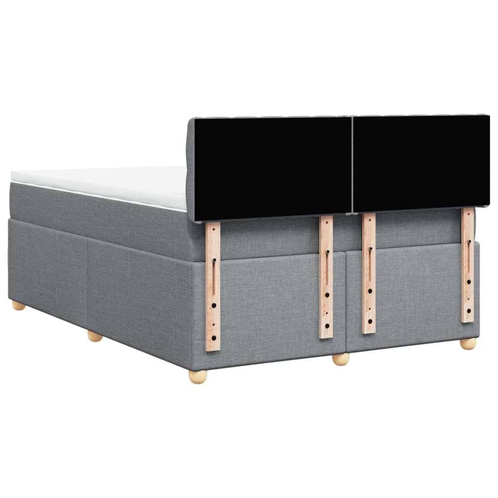 Sommier à lattes de lit avec matelas Gris clair 140x190cm Tissu - XIOS