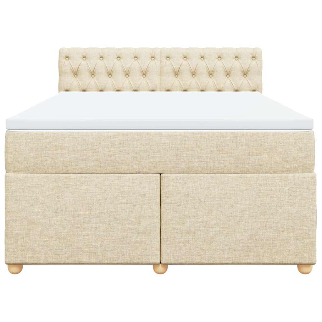 Sommier à lattes de lit avec matelas Crème 140x190 cm Tissu - XIOS