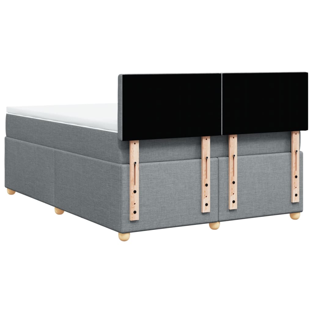 Sommier à lattes de lit avec matelas Gris clair 140x190cm Tissu - XIOS