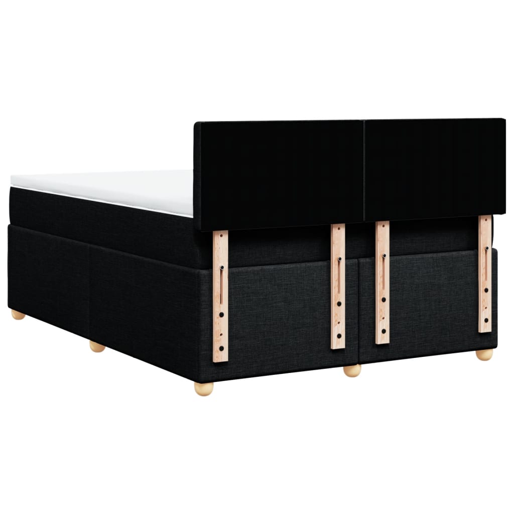 Sommier à lattes de lit avec matelas Noir 140x190 cm Tissu - XIOS