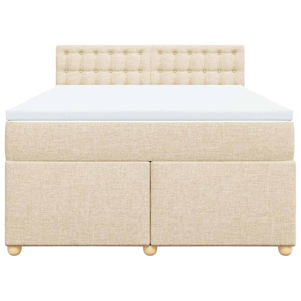 Sommier à lattes de lit avec matelas Crème 140x190 cm Tissu - XIOS