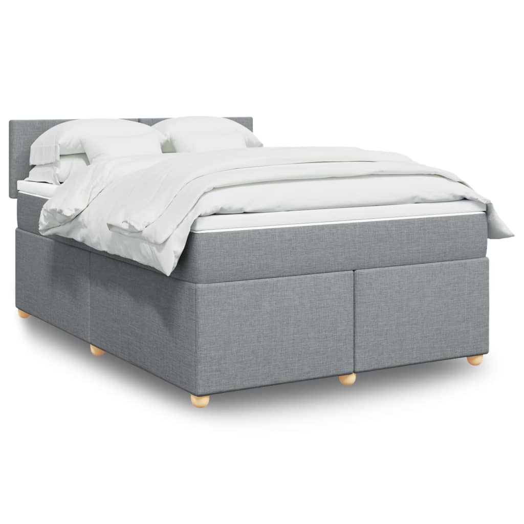 Sommier à lattes de lit avec matelas Gris clair 140x200cm Tissu - XIOS