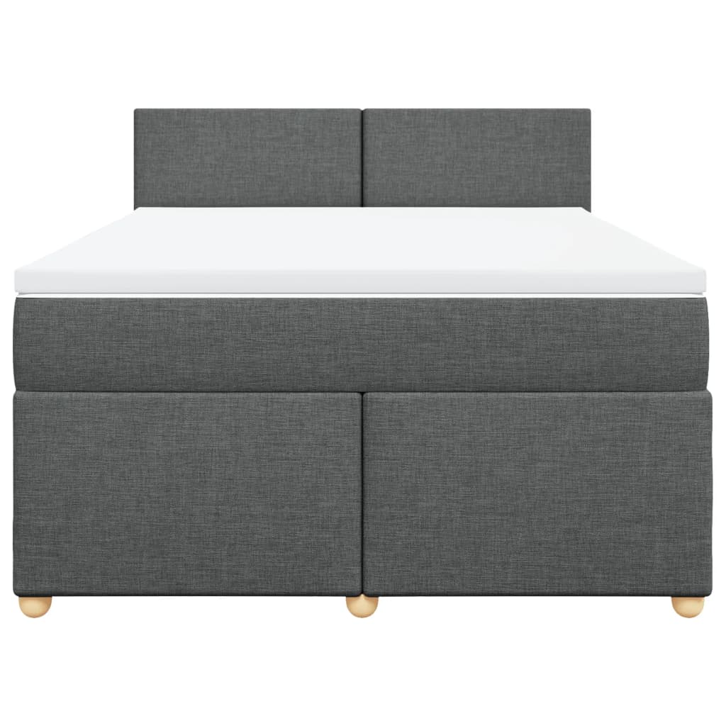 Sommier à lattes de lit avec matelas Gris foncé 140x200cm Tissu - XIOS