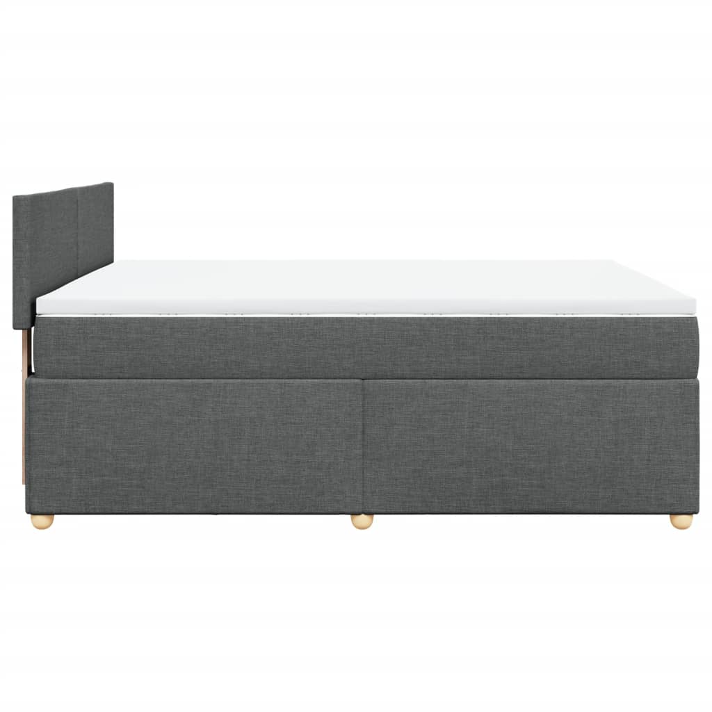 Sommier à lattes de lit avec matelas Gris foncé 140x200cm Tissu - XIOS