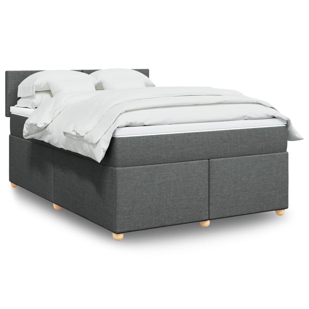 Sommier à lattes de lit avec matelas Gris foncé 140x200cm Tissu - XIOS