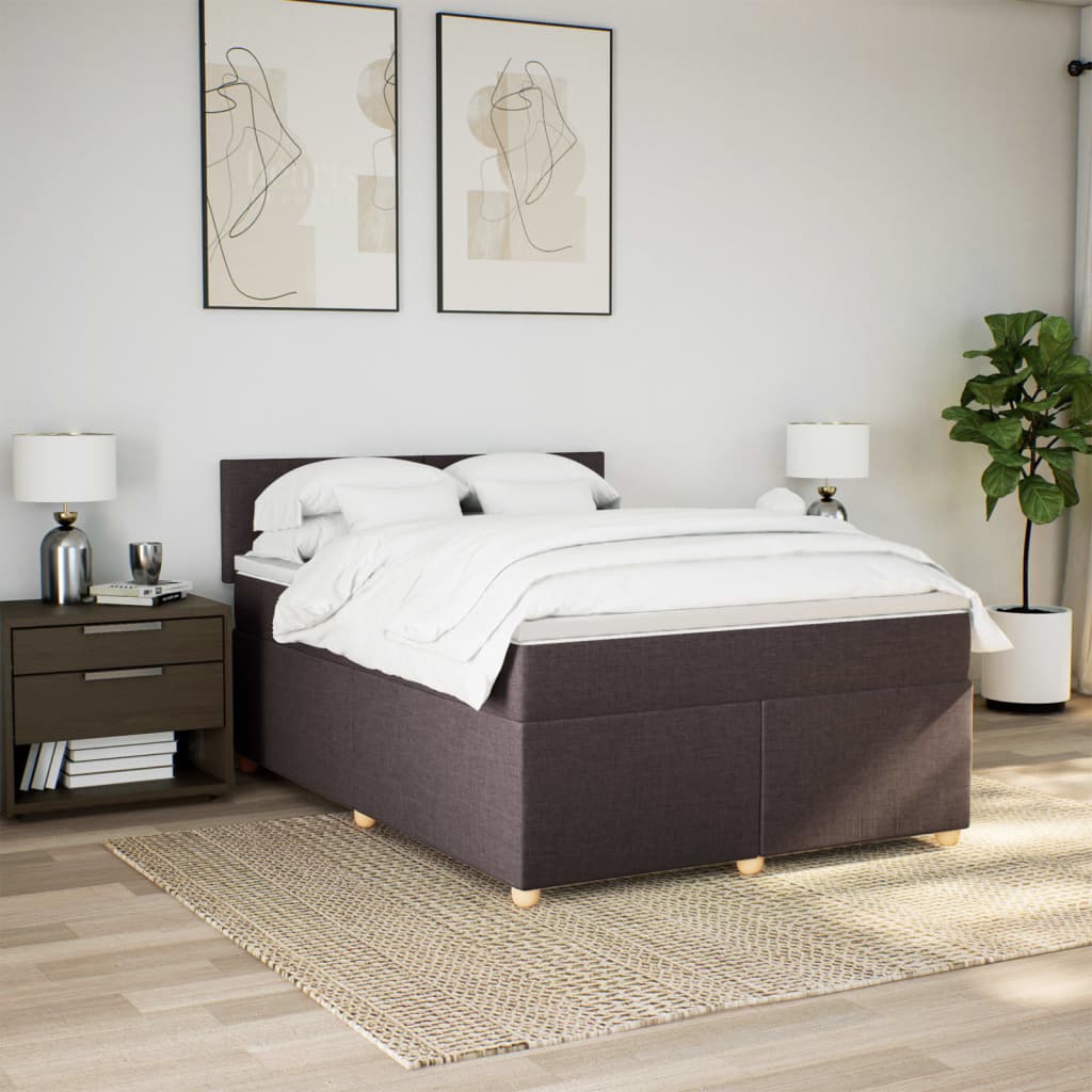 Sommier à lattes de lit avec matelas Marron foncé 140x200 cm - XIOS