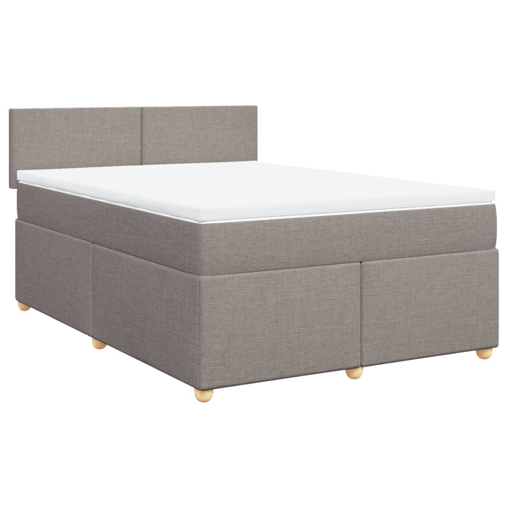 Sommier à lattes de lit avec matelas Taupe 140x200 cm Tissu - XIOS
