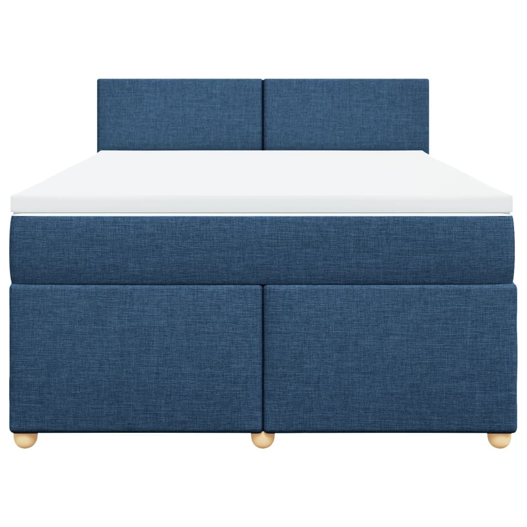 Sommier à lattes de lit avec matelas Bleu 140x200 cm Tissu - XIOS
