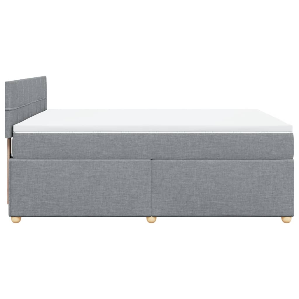 Sommier à lattes de lit avec matelas Gris clair 140x200cm Tissu - XIOS