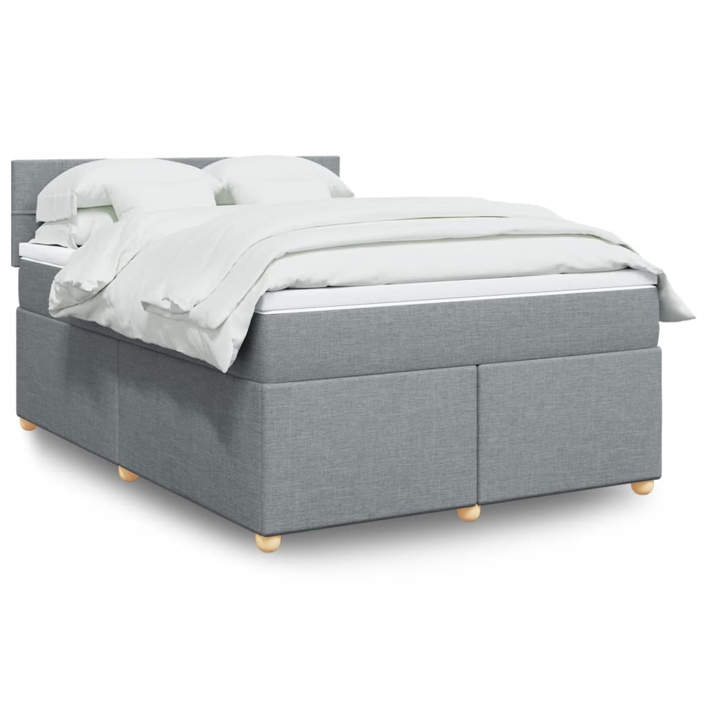 Sommier à lattes de lit avec matelas Gris clair 140x200cm Tissu - XIOS