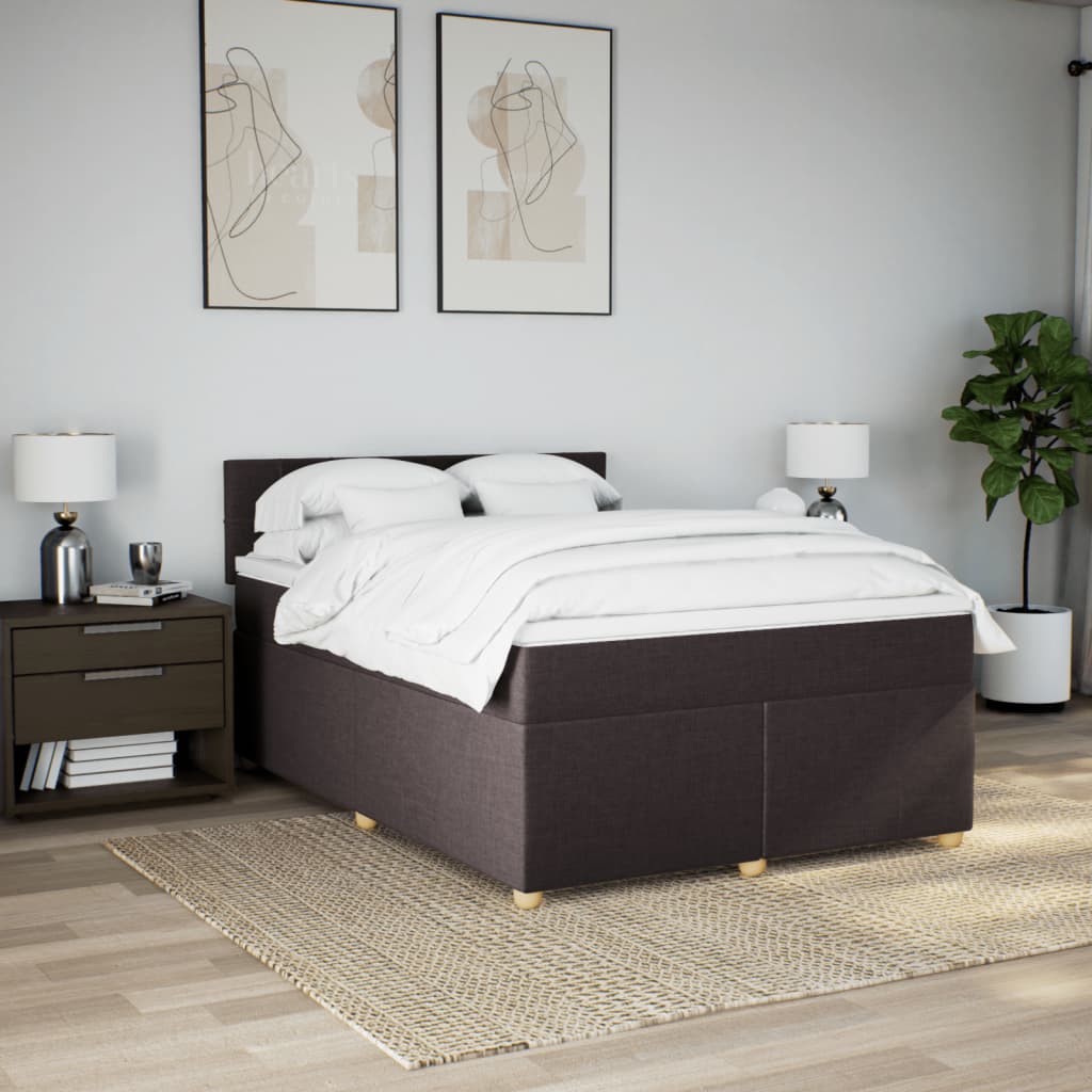 Sommier à lattes de lit avec matelas Marron foncé 140x200 cm - XIOS