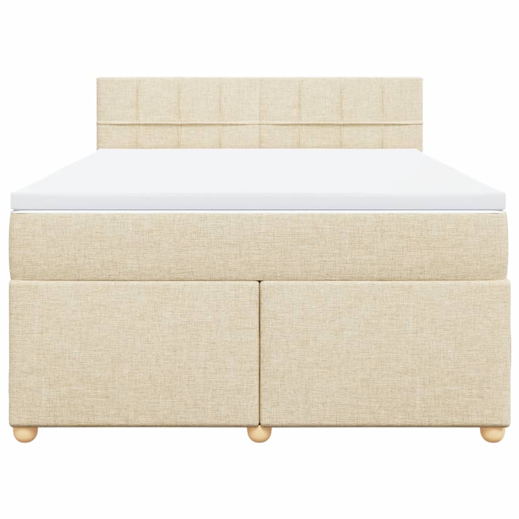 Sommier à lattes de lit avec matelas Crème 140x200 cm Tissu - XIOS