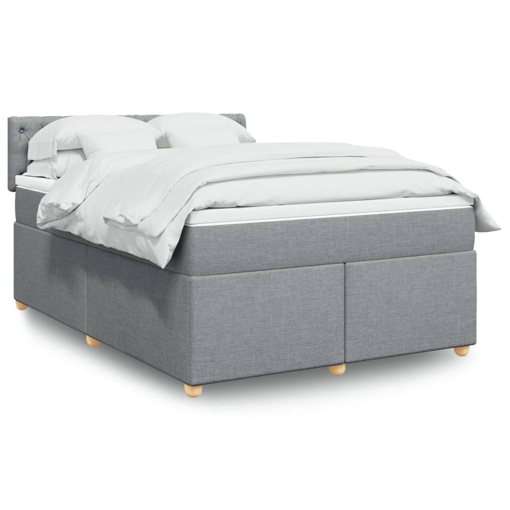 Sommier à lattes de lit avec matelas Gris clair 140x200cm Tissu - XIOS