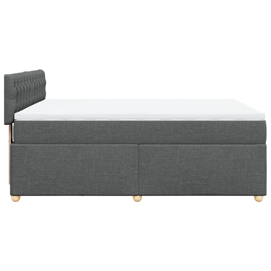 Sommier à lattes de lit avec matelas Gris foncé 140x200cm Tissu - XIOS