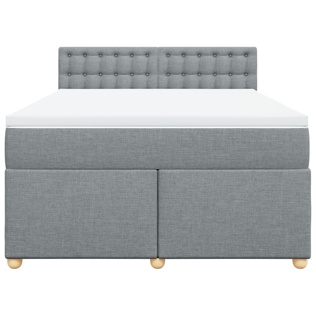 Sommier à lattes de lit avec matelas Gris clair 140x200cm Tissu - XIOS