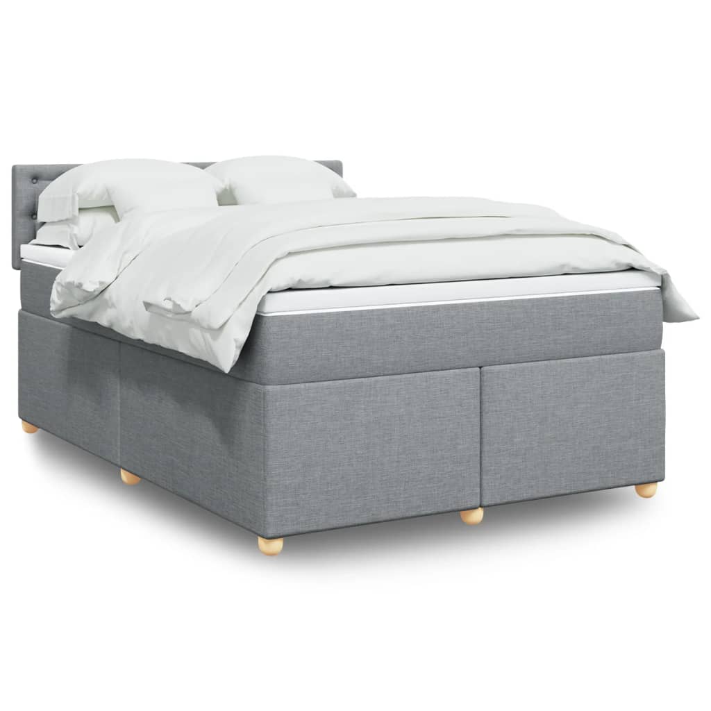 Sommier à lattes de lit avec matelas Gris clair 140x200cm Tissu - XIOS