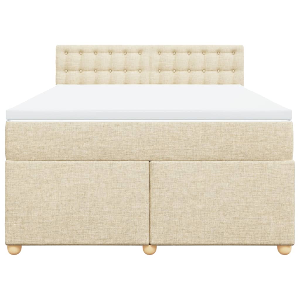 Sommier à lattes de lit avec matelas Crème 140x200 cm Tissu - XIOS