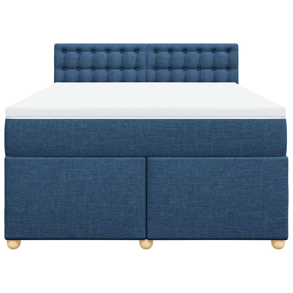 Sommier à lattes de lit avec matelas Bleu 140x200 cm Tissu - XIOS