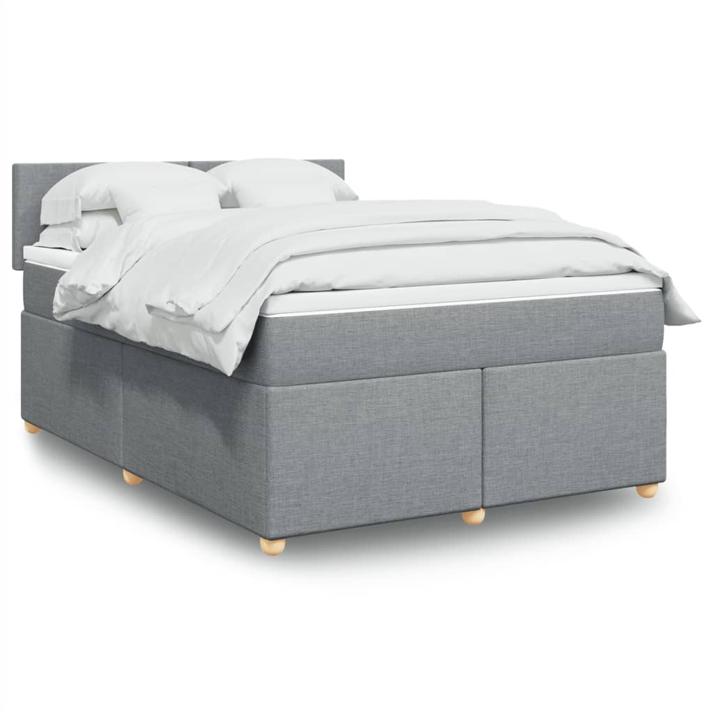 Sommier à lattes de lit avec matelas Gris clair 160x200cm Tissu