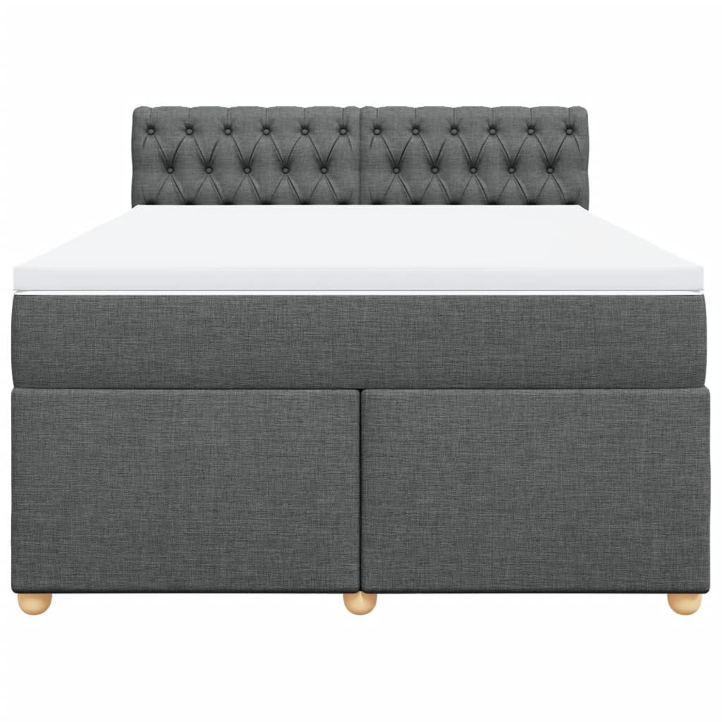Sommier à lattes de lit avec matelas Gris foncé 160x200cm Tissu - XIOS