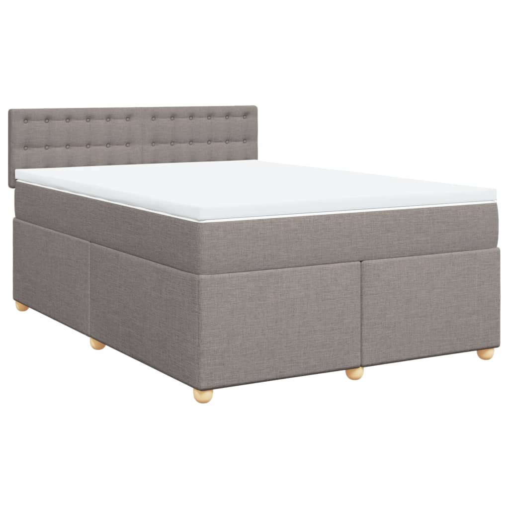 Sommier à lattes de lit avec matelas Taupe 160x200 cm Tissu - XIOS