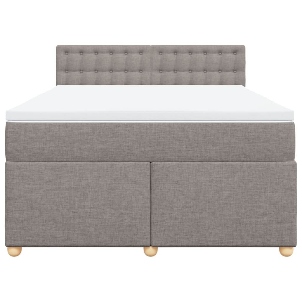 Sommier à lattes de lit avec matelas Taupe 160x200 cm Tissu - XIOS